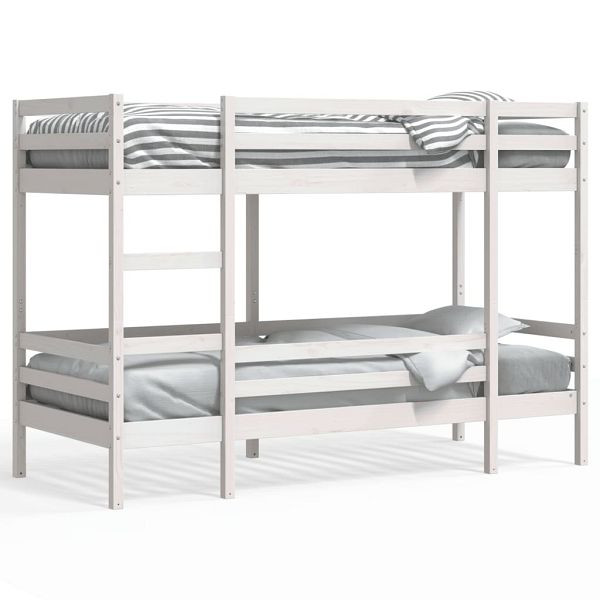 vidaXL Etagenbett Weiß 90x190 cm Massivholz Kiefer, 3284222