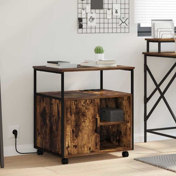 vidaXL Büroschrank mit Lademöglichkeit Räuchereiche 61 x 46 x 67 cm, 859832