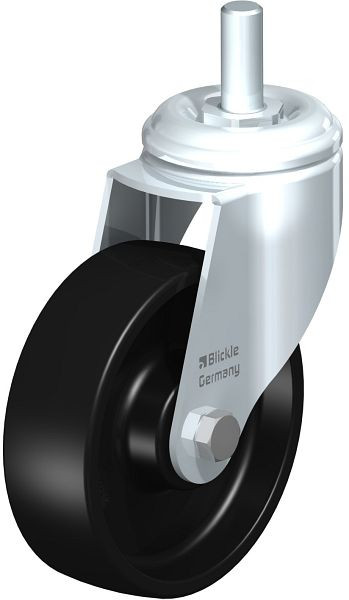 Blickle LKRA-POA 100K-GS12 Apparate-Lenkrolle mit Gewindestift, Polyamid, Schwarz, 664409