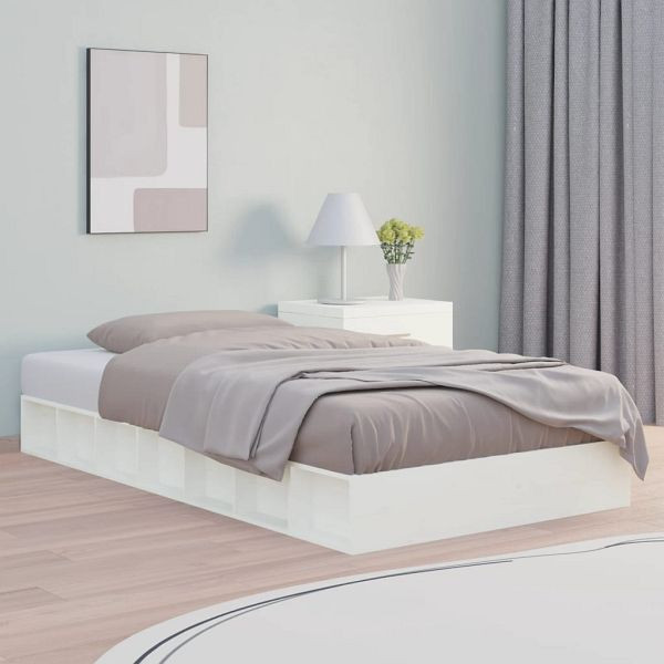 vidaXL Massivholzbett Weiß 120x190 cm, Kiefer, Top-Qualität, 820707