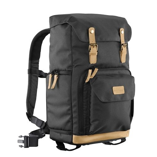 Mantona Fotorucksack Luis schwarz, Retro, 1021344, 4056929213447