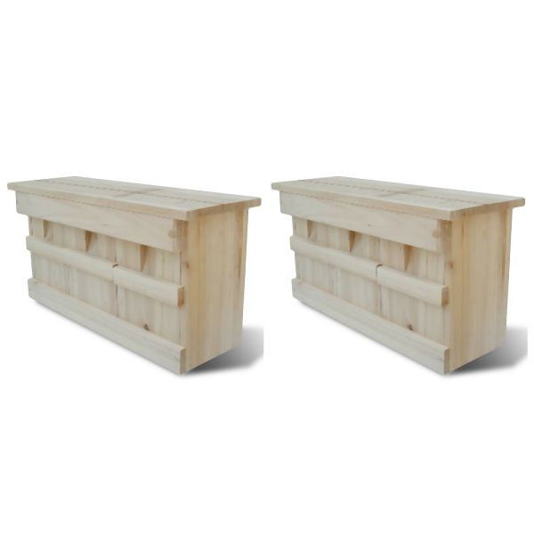 vidaXL Spatzenhaus 2 Stück Holz 44 x 15,5 x 21,5 cm, 276008