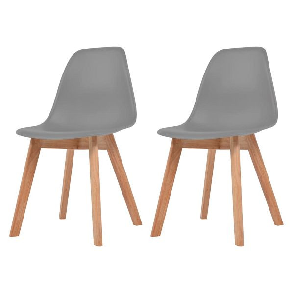 vidaXL Esszimmerstühle 2 Stück Grau Kunststoff-Sitz, 244774