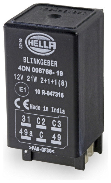 HELLA Blinkgeber, elektrisch, Blinkgeber 12 V, 6-polig, mit Halter (Halterset, drei verschiedene Halter), 4DN 008 768-191