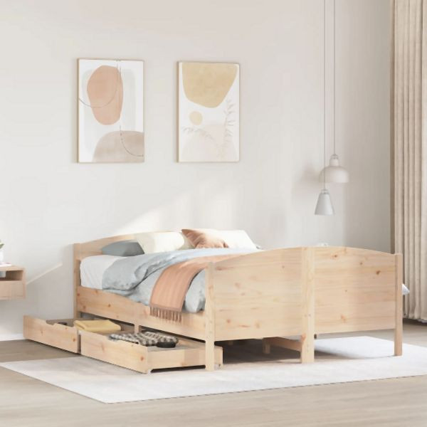 vidaXL Massivholzbett ohne Matratze 140x190 cm Kiefernholz, 3301794