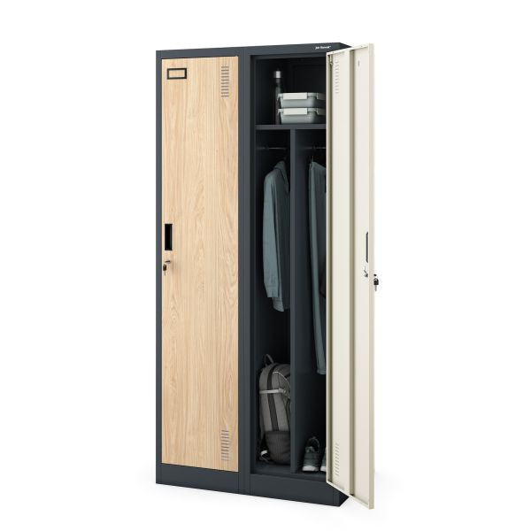 Jan Nowak Mitarbeiterspind, 4-fach, anthrazit/eiche sonoma, 800x1800x500 mm, KACPER Eco Design, 2219