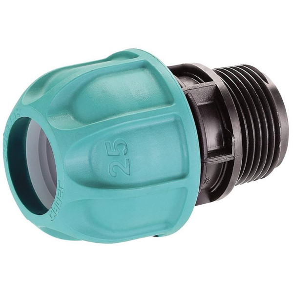 Claber Klemmverbinder 3/4“ (25 mm) mit 1" AG für unterirdische Bewässerung, VE: 15 Stück, CL904200000