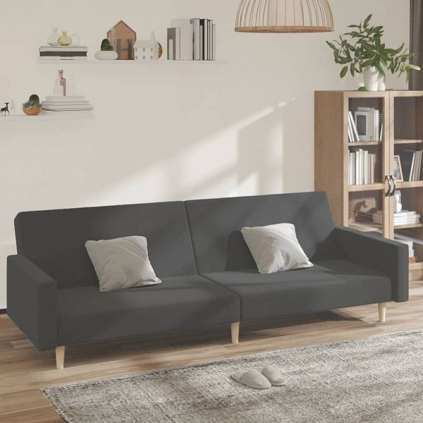 vidaXL Schlafsofa 2-Sitzer Dunkelgrau Stoff, Füllung: Schaumstoff, 375728