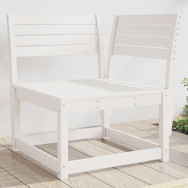 vidaXL Garten-Ecksofa Weiß 73x73x78 cm Massivholz Kiefer, 844665
