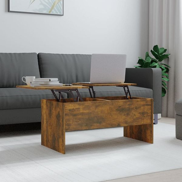 vidaXL Couchtisch Räuchereiche 102x50,5x46,5 cm Holzwerkstoff, 819299
