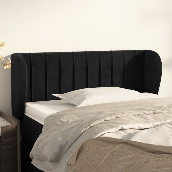 vidaXL Kopfteil mit Ohren Schwarz 93x23x78/88 cm Samt, 3117420