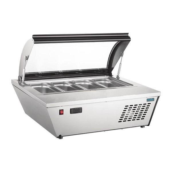 Polar Serie G Aufsatz-Eisvitrine 67 L, R290, einfacher Zugang und hygienische Handhabung durch Klappdeckel, DB319