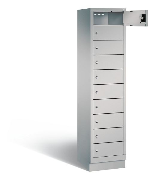 C+P Schließfachschrank Evolo, H1850xB420xT500mm, Farbe: Weißaluminium, 48020-1210 S10160