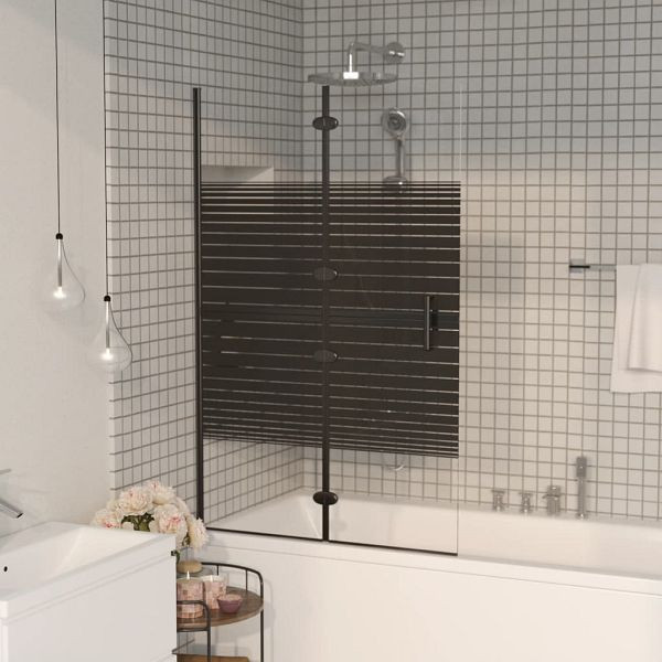 vidaXL Faltbare Duschkabine ESG 80x140 cm Schwarz, 150740