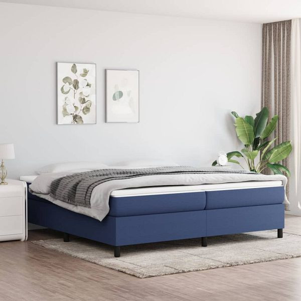 vidaXL Boxspringbett mit Matratze Blau 200x200 cm Stoff, 3144453
