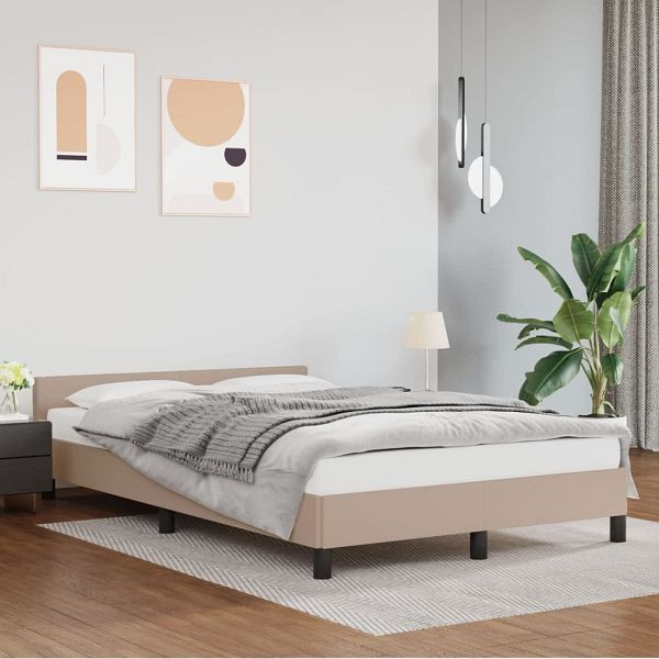 vidaXL Bettgestell mit Kopfteil Cappuccino-Braun 120x200 cm Kunstleder, 347494