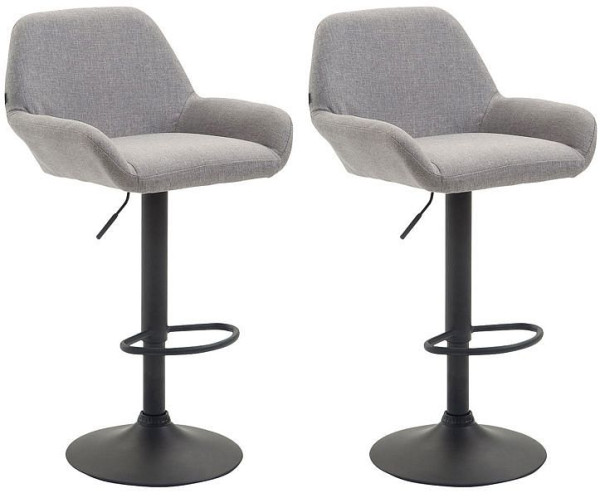 CLP Barhocker Braga Stoff schwarz, grau, VE: 2 Stück, 305315
