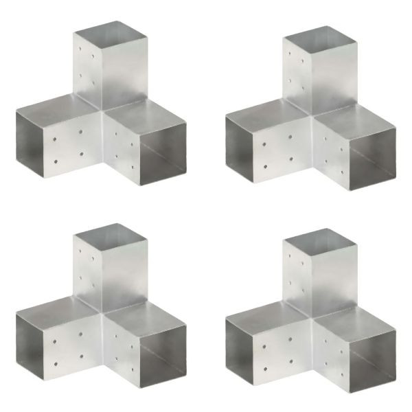 vidaXL Pfostenverbinder 4 Stück Y-Form Verzinktes Metall 81 x 81 mm, 145466