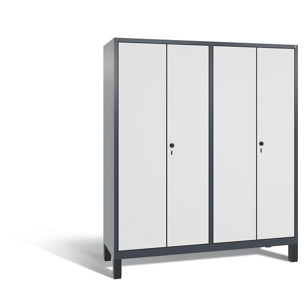 C+P Spind Evolo, 4 Abteile, H1850xB1590xT500 mm, Anthrazit/MDF Weiß, 48012-42 S10215