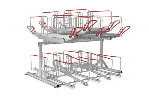 WSM Doppelstockparker BikeHub Economy 2/20 mit 20 Einstellplätzen zweiseitig, 105600049