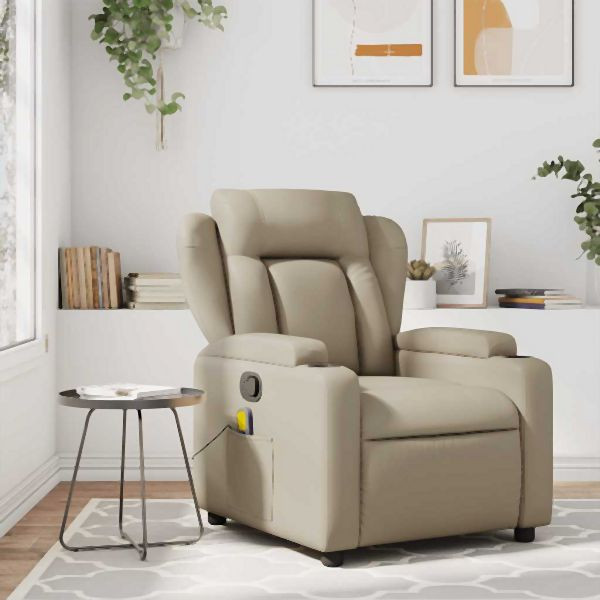vidaXL Massagesessel Cappuccino-Braun Kunstleder, 372440