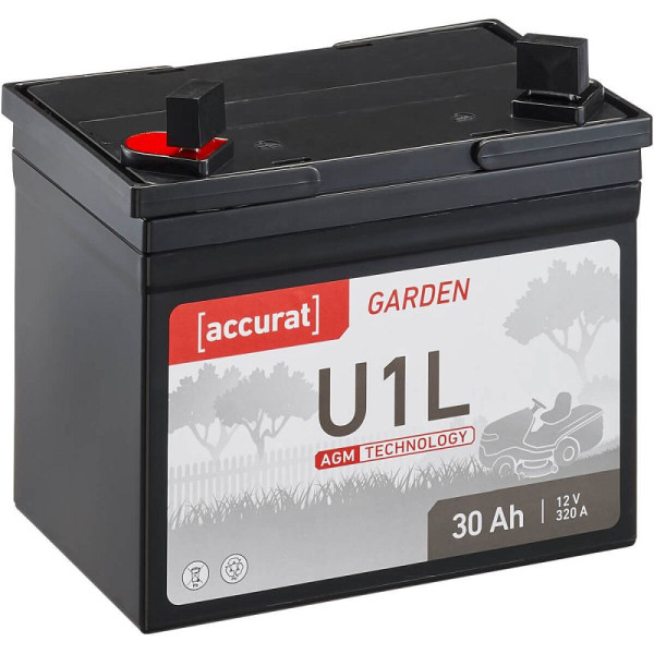 Accurat Garden U1L AGM Rasentraktor-Batterie 12V 30Ah 320A, MBA-U1L