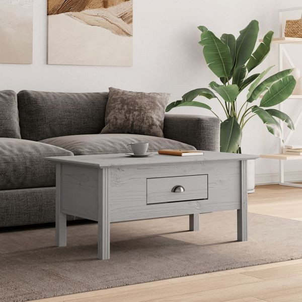 vidaXL Couchtisch BODO Grau 100x55x46 cm Massivholz Kiefer, 355070