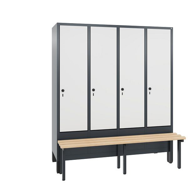 C+P Spind Evolo, 4 Abteile, H1850xB1590xT815 mm, Anthrazit/HPL Weiß, 48030-42 S10350