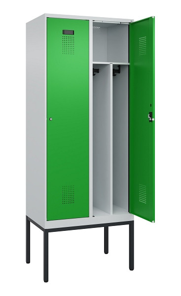 C+P Spind Evolo PLUS, Gestell, 2 Abteile, 2120x800x500mm, 7035/6037, Verschluss Zylinderschloss, 0490307-22F S10038
