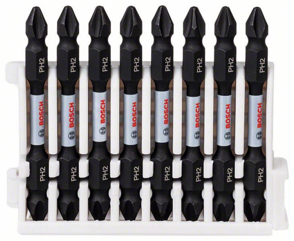 Bosch Doppelklingen Schrauberbit-Set Impact Control, 8-teilig, PH2-PH2, 65 mm, VE: 5 Stück, 2608522337