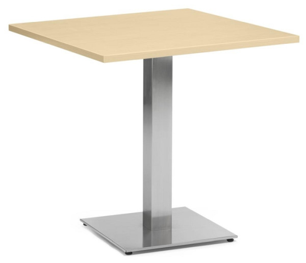 Deskin Cafeteria Tischsystem PARMA eckig, Gestell Edelstahl, Platte Holzdekor Ahorn, 287712