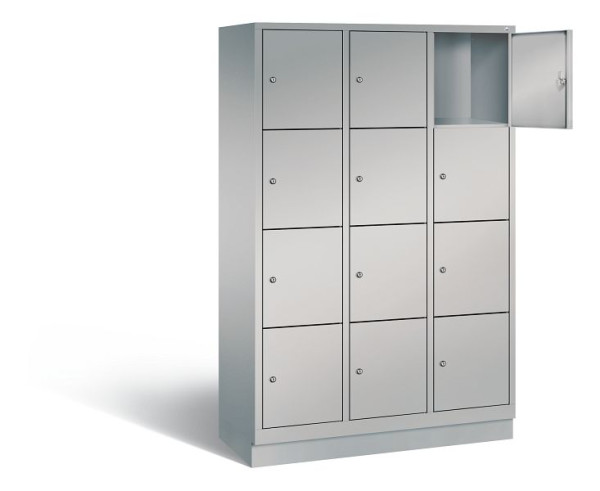 C+P Schließfachschrank Evolo, H1800xB1200xT500mm, Farbe: Weißaluminium, 48020-324 S10230