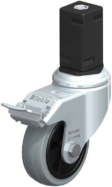 Blickle LKRA-VPA 80G-11-FI-EV17 Apparate-Lenkrolle mit Expander & Feststeller, Vollgummi, Grau, 848079