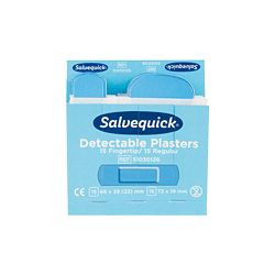 SÖHNGEN Salvequick Strip+Fingerkuppe detectable, Refill: 51030126, VE: 30 Stück pro Packung, 6 Packungen, 1009736V
