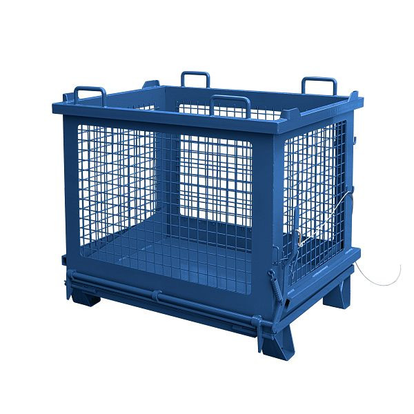 Eichinger Industrie Gitterbehälter mit entriegelbarer Bodenklappe, 500 kg, 1000 Liter, enzianblau, 20371200000097