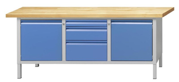 ANKE Werkbänke Kastenwerkbank, Modell 126 E, 2000 x 700 x 850 mm, RAL 7035/5012, BMP 50 mm, 510.249