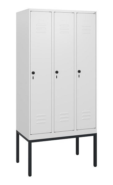C+P Umkleidespind Classic PLUS, Gestell, 3 Abteile, 1950x900x500mm, 9016/9016, Drehriegel, 0800305-30 S10014
