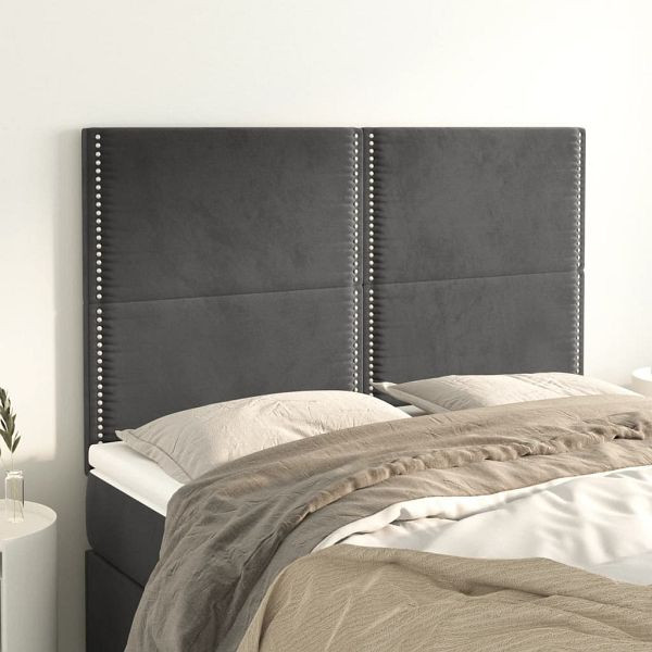 vidaXL Kopfteile 4 Stück Dunkelgrau 72x5x78/88 cm Samt, 3116241