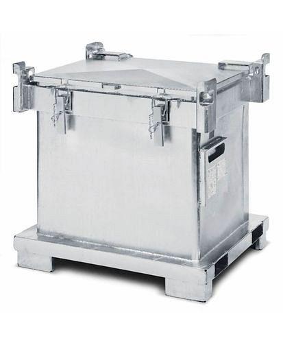 DENIOS ASP-Behälter zur Sammlung und zum Transport, 800 Liter Volumen, feuerverzinkt, 117965