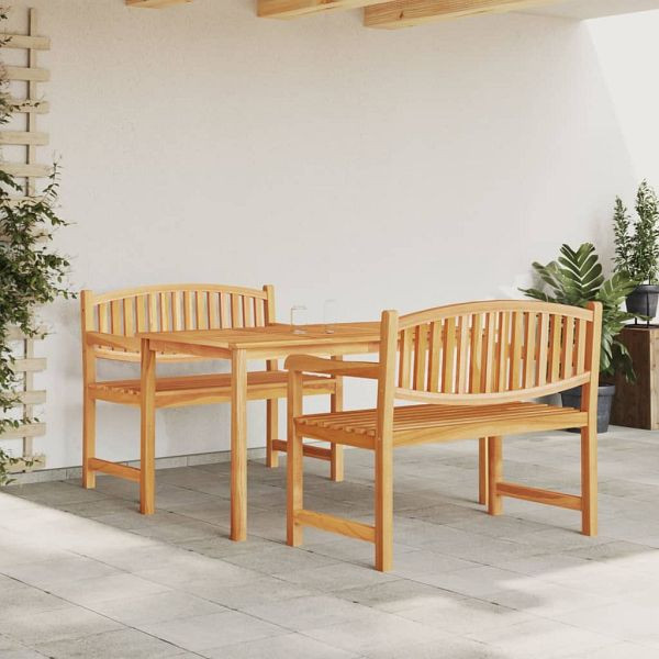 vidaXL 3-teilig Garten-Essgruppe Massivholz Teak, 3157937