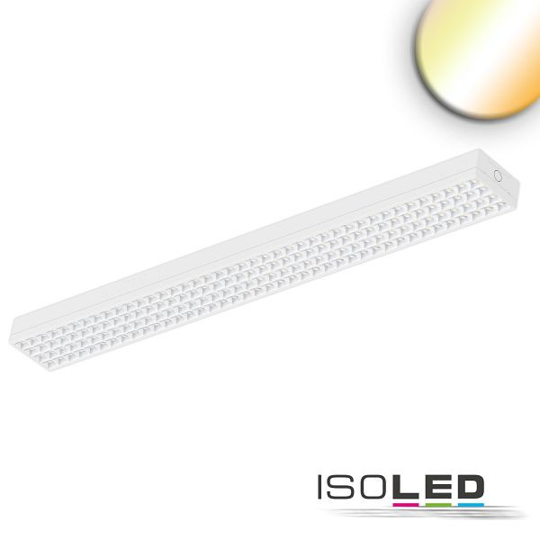 ISOLED LED Langfeldleuchte UGR<19, 80°, weiß, 120cm 38W, ColorSwitch 3000/4000K, dimmbar, 115822