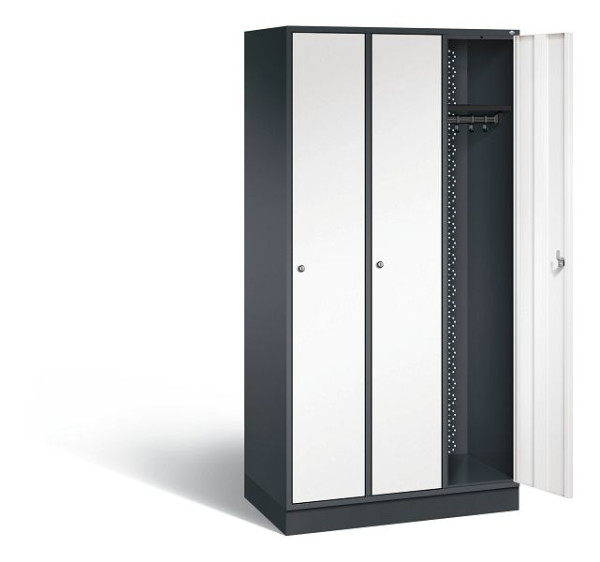 C+P Garderobenschrank Intro, H1950xB920xT490mm, Farbe: Schwarzgrau / Verkehrsweiß, 8170-301 S10049