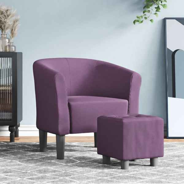 vidaXL Clubsessel mit Fußhocker Lila Stoff, Violett, 356440