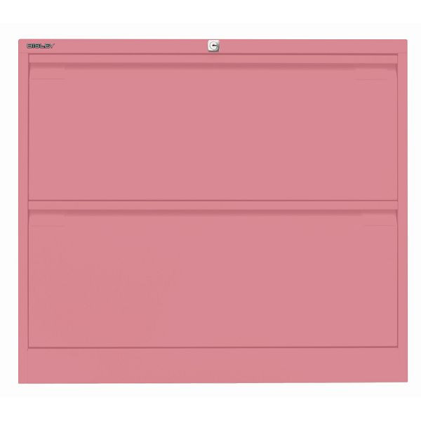 Bisley Hängeregistraturschrank, doppelbahnig, 2 HR-Schubladen, 601 pink, DF2601