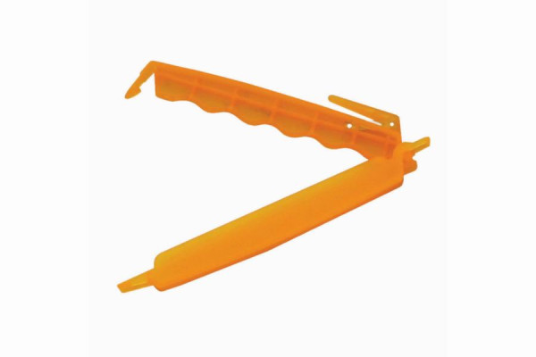 Schneider Verschluss-Clip, Länge 120 mm, orange, mit Messer, aus Polyethylen, 6 Clips, 391900