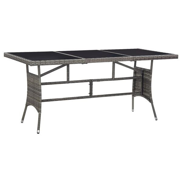 vidaXL Gartentisch Grau 170 x 80 x 74 cm Poly Rattan, UV-beständig, 318717