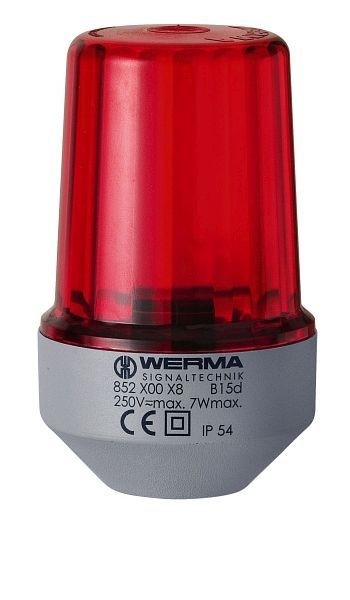 WERMA Dauerleuchte Rohrmontage 12-230VAC/DC CL Gehäusefarbe grau- klar, 852.400.38