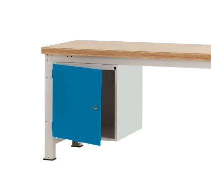 Manuflex Gehäuse-Unterbau PROFI, Nutzhöhe 500 mm mit 1 Tür rechts angeschlagen und Einlegeboden, für Werkbanktiefe 700 mm, Lichtblau, ZB4982.5012
