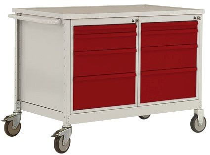Manuflex ESD-Mobile Werkbank Modell 4 mit Schubfächer, BxTxH 1135 x 590 x 805 mm, Lichtgrau, LW1004.7035
