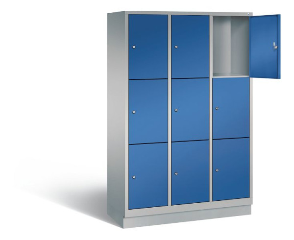 C+P Schließfachschrank Evolo, H1800xB1200xT500mm, Farbe: Weißaluminium / Enzianblau, 48020-323 S10243